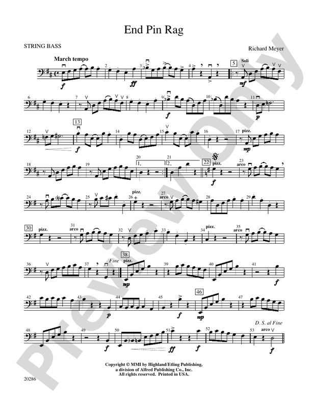 End Pin Rag (Cello and Bass Section Feature) String Bass String Bass