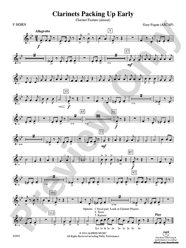 Packing Up Early 1st F Horn 1st F Horn Part Digital Sheet