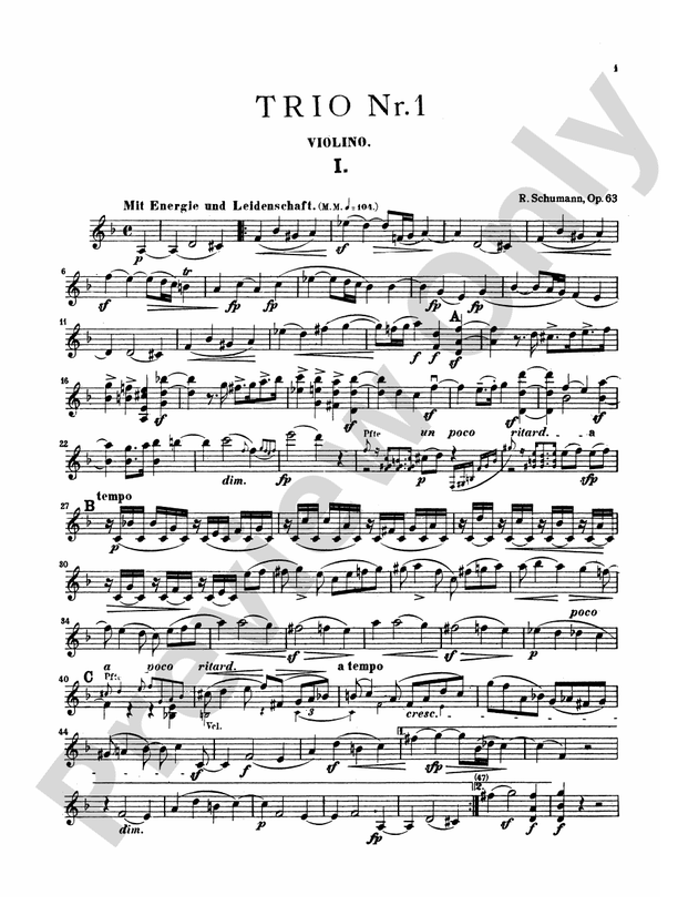 Schumann: Trio No. 1 in D Minor, Op. 53