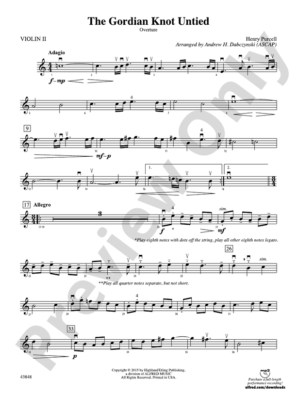 The Gordian Knot Untied 2nd Violin 2nd Violin Part Digital Sheet