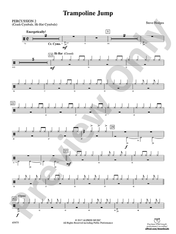 Trampoline Jump 2nd Percussion 2nd Percussion Part Digital Sheet