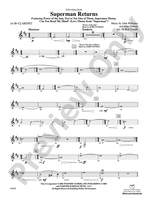 Superman Returns: 1st B-flat Clarinet