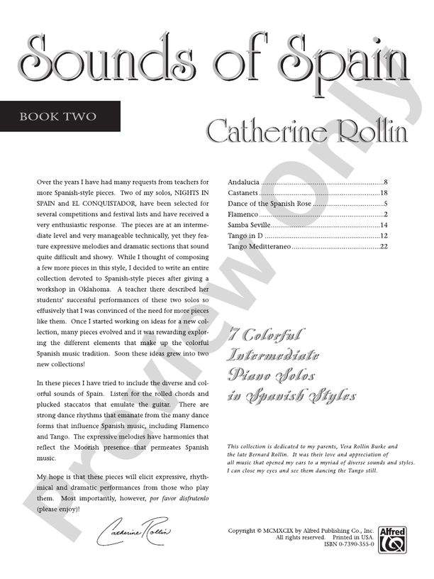 Sounds of Spain, Book 2 7 Colorful Intermediate Piano Solos in Spanish
