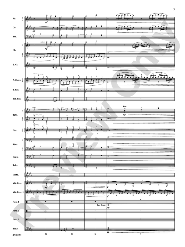 Winds of Change Concert Band Conductor Score & Parts Randall D