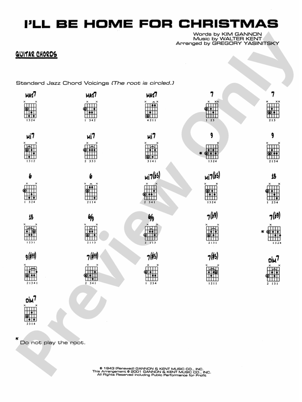 I'll Be Home for Christmas Guitar Chords Guitar Chords Part Digital