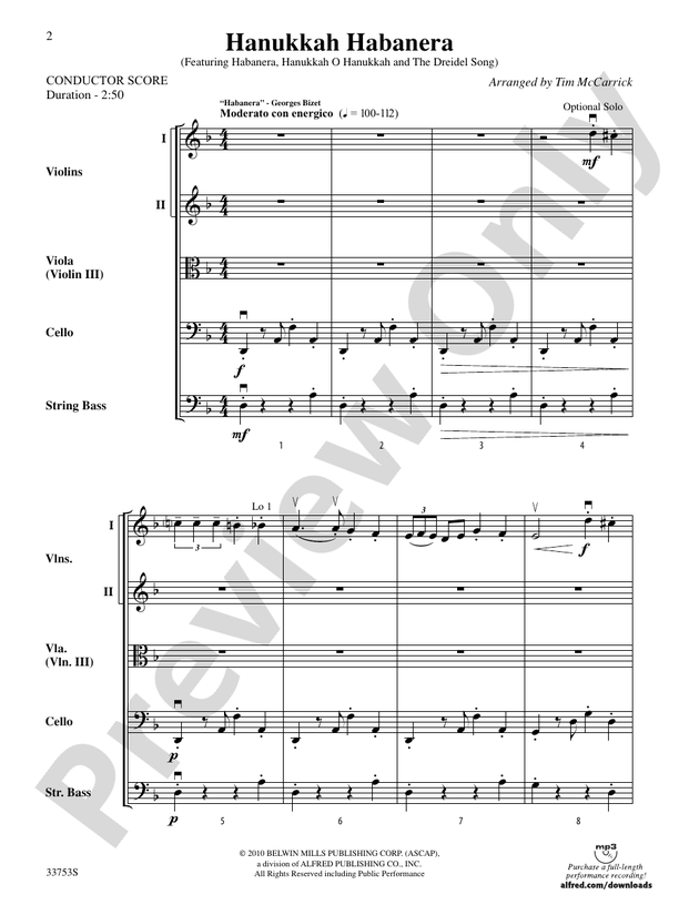 Hanukkah Habanera: String Orchestra Conductor Score & Parts - Digital ...