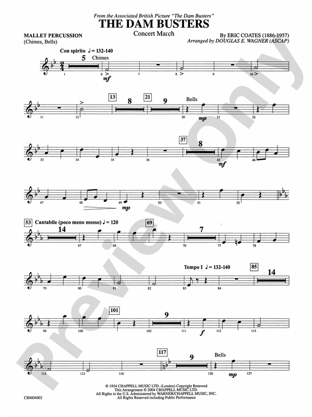 The Dam Busters Concert March Mallets Mallets Part Digital Sheet