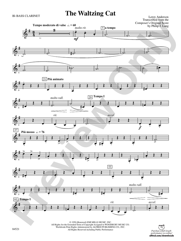 The Waltzing Cat Bflat Bass Bflat Bass Part