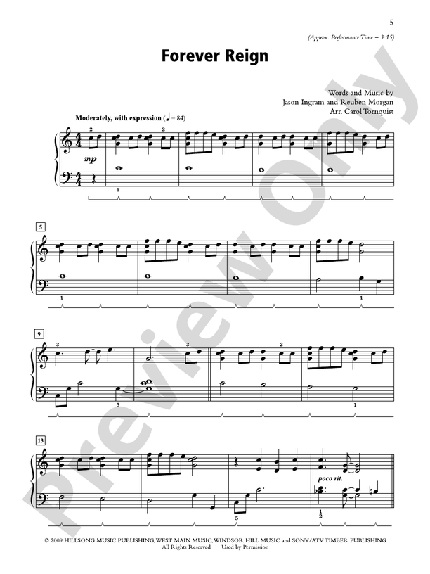 Forever Reign - Piano Solo