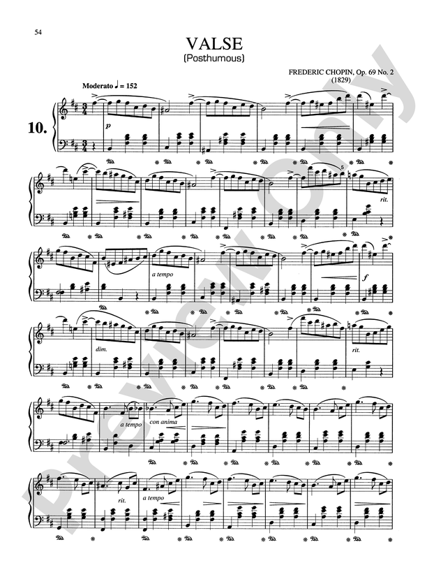 Chopin: Fifteen Waltzes: Valse, Opus 69, No. 2 (Posthumous) Part