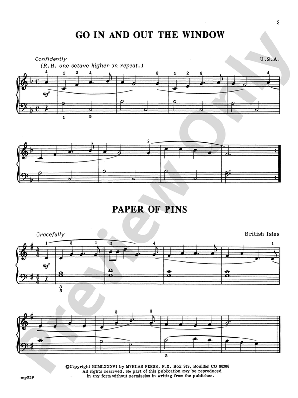 Folk Songs for Easy Piano