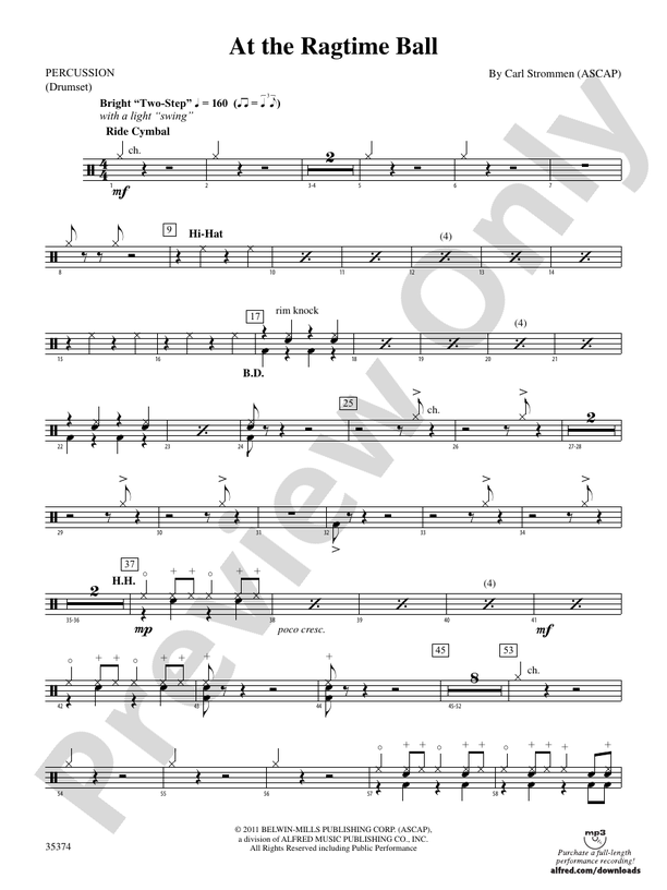 At the Ragtime Ball: 1st Percussion