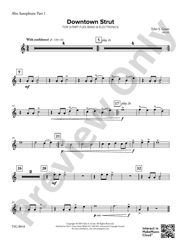 Downtown Strut Part 1 Alto Saxophone Part 1 Alto Saxophone Part