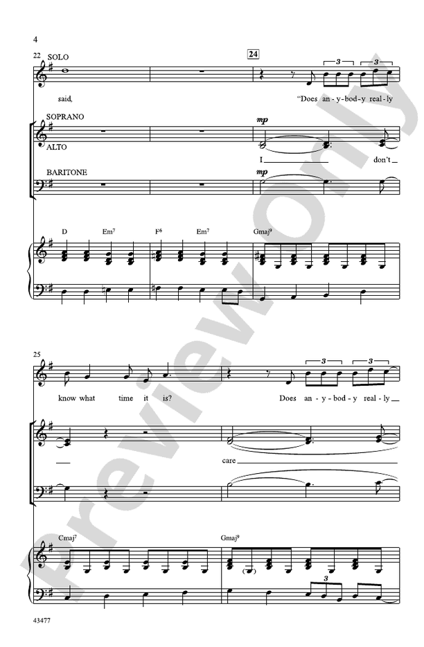 Does Anybody Really Know What Time It Is? SAB Choral Octavo Chicago