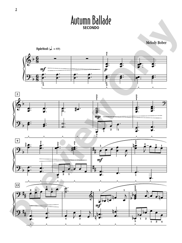 Autumn Ballade - Piano Duet (1 Piano, 4 Hands)