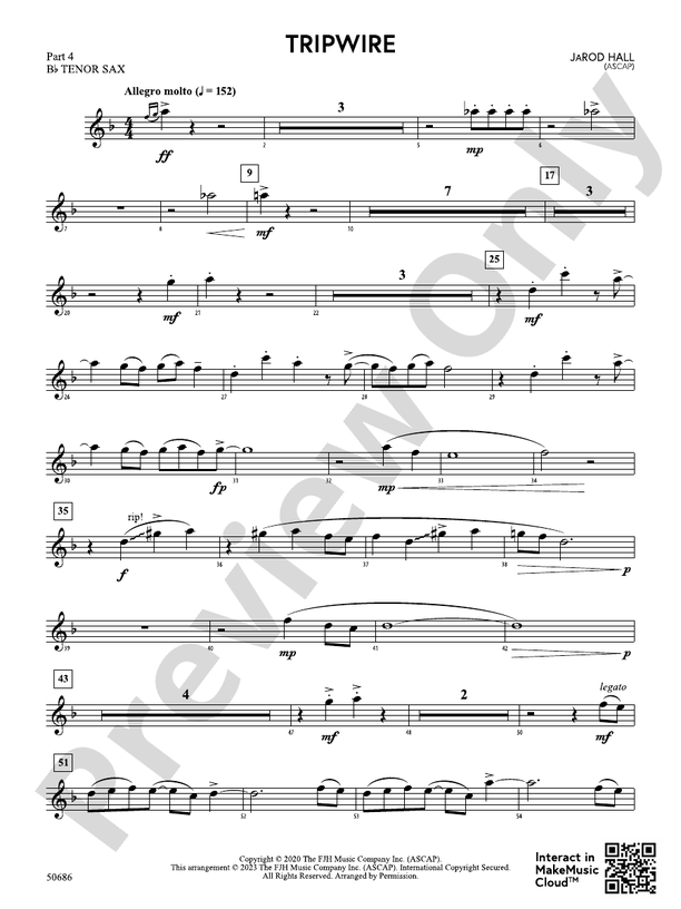 Tripwire Part 4 Bflat Tenor Sax Part 4 Bflat Tenor Sax Part