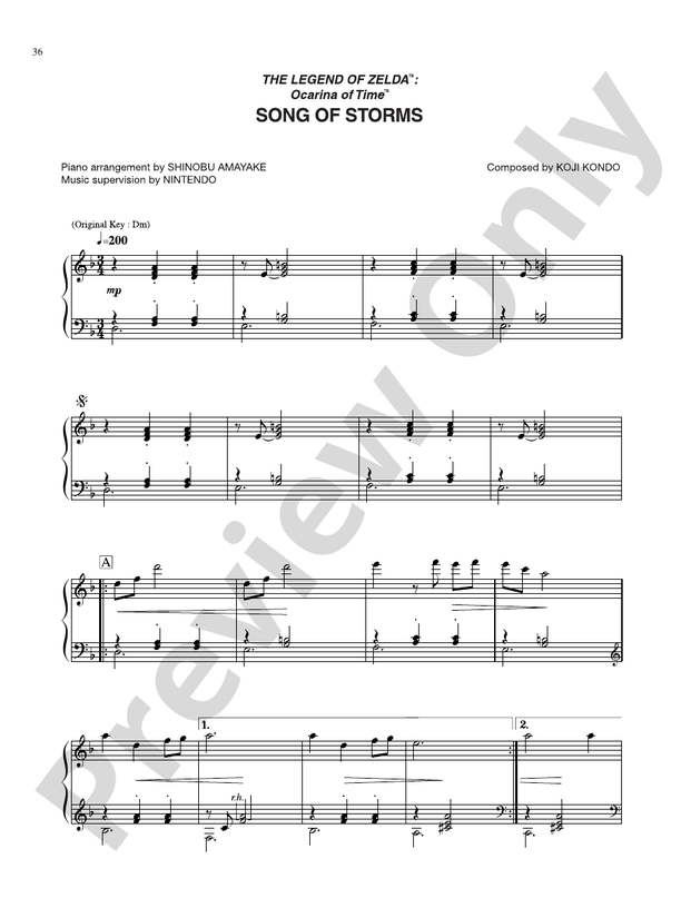 SONG OF STORMS Melodica Sheet music