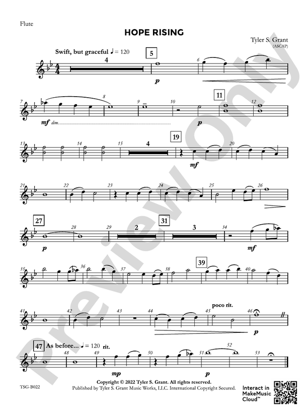 Hope Rising 1st Flute 1st Flute Part Digital Sheet Music Download