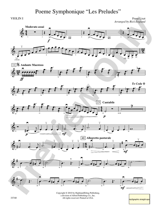 Poeme Symphonique "Les Preludes": 1st Violin
