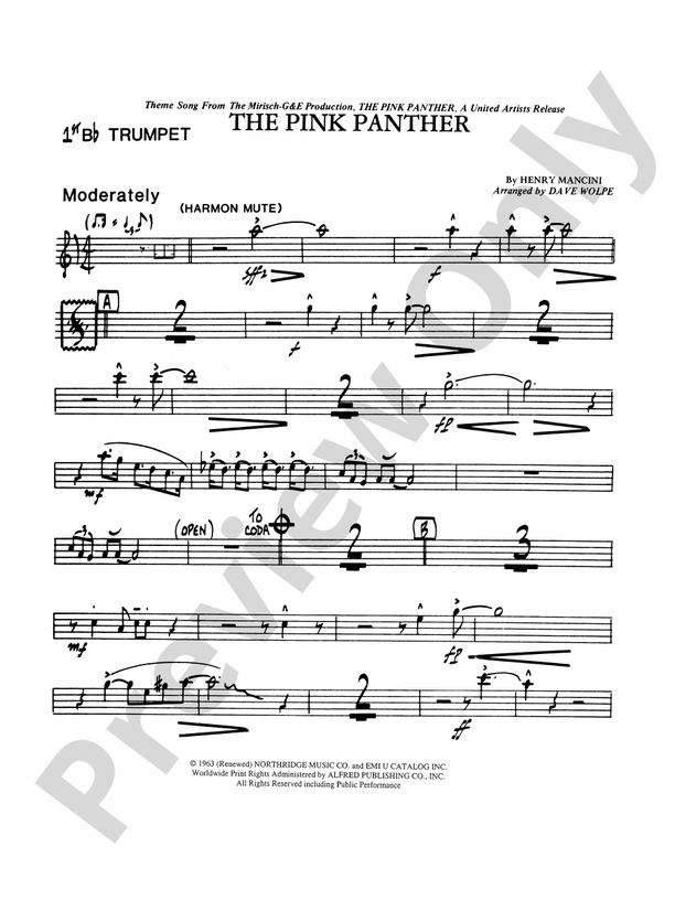 The Pink Panther: 1st B-flat Trumpet