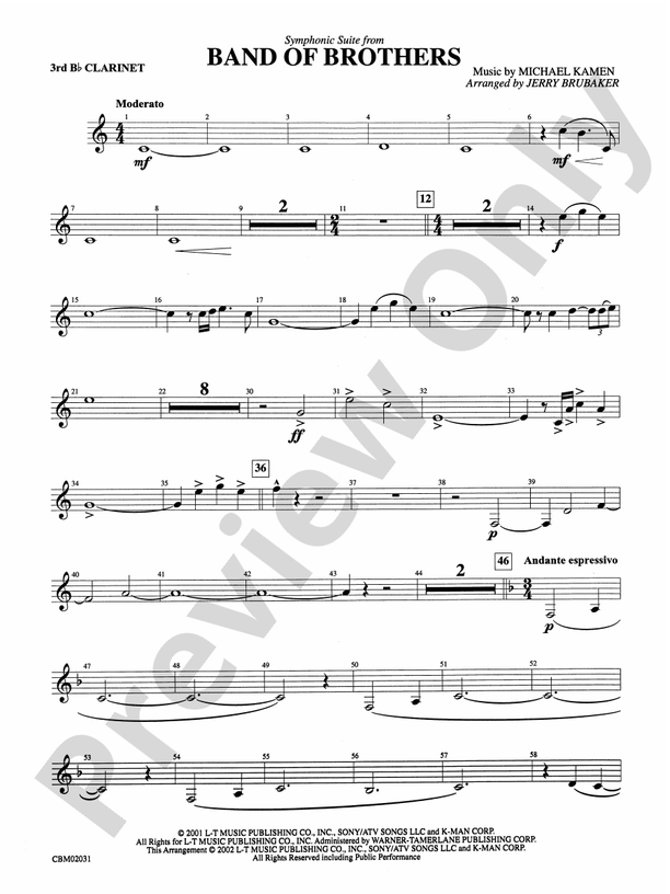 Band of Brothers, Symphonic Suite from 3rd Bflat 3rd Bflat