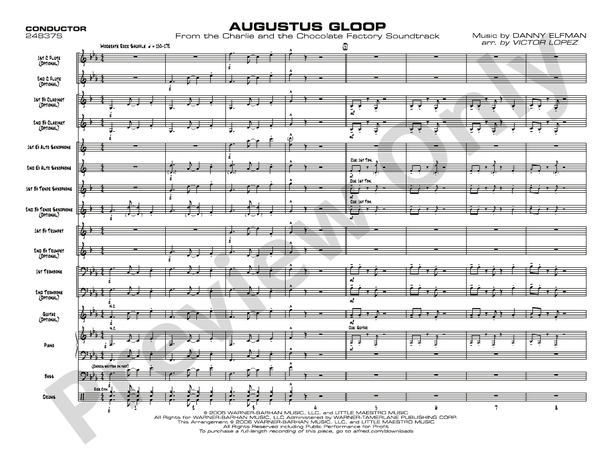 Augustus Gloop: Score: Jazz Ensemble Score - Digital Sheet Music Download