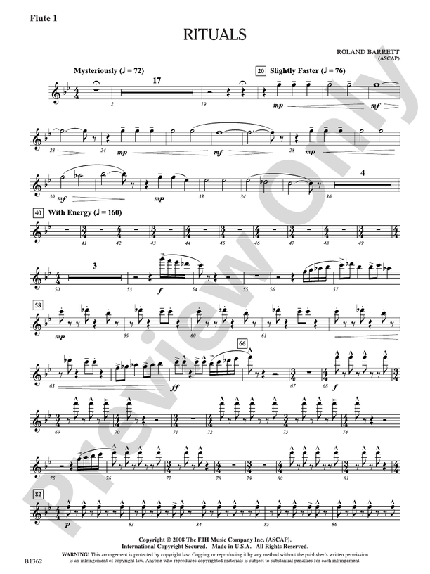 Rituals: Flute 1: Flute 1 Part: Roland Barrett - Digital Sheet Music ...