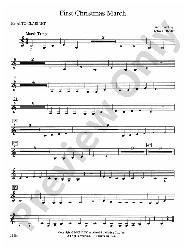 First Christmas March: E-flat Alto Clarinet: E-flat Alto Clarinet Part - Digital Sheet Music Download first-christmas-march-e-flat-alto-clarinet-e-flat-alto-clarinet-part-digital-sheet-music-download