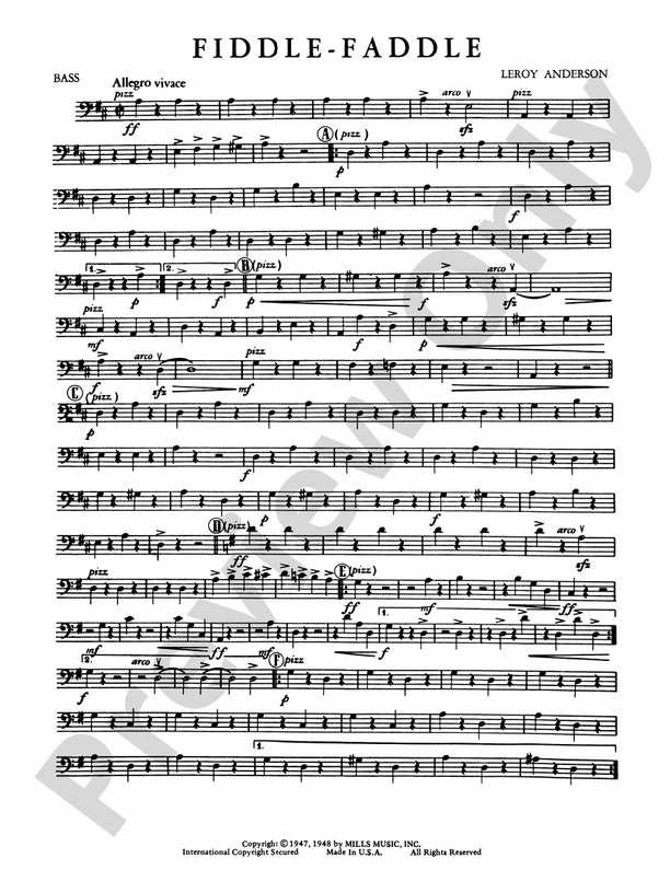 FiddleFaddle String Bass String Bass Part Digital Sheet Music Download