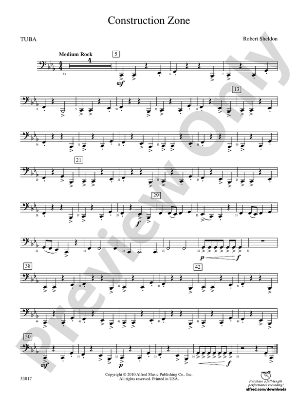 Construction Zone: Tuba: Tuba Part - Digital Sheet Music Download