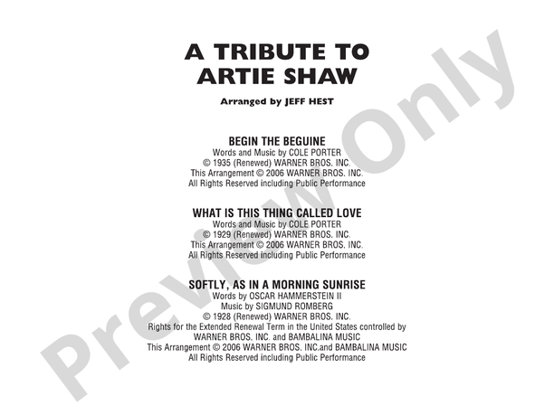 A Tribute to Artie Shaw