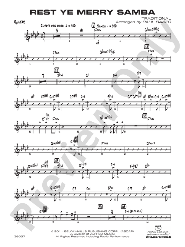 Rest Ye Merry Samba: Guitar