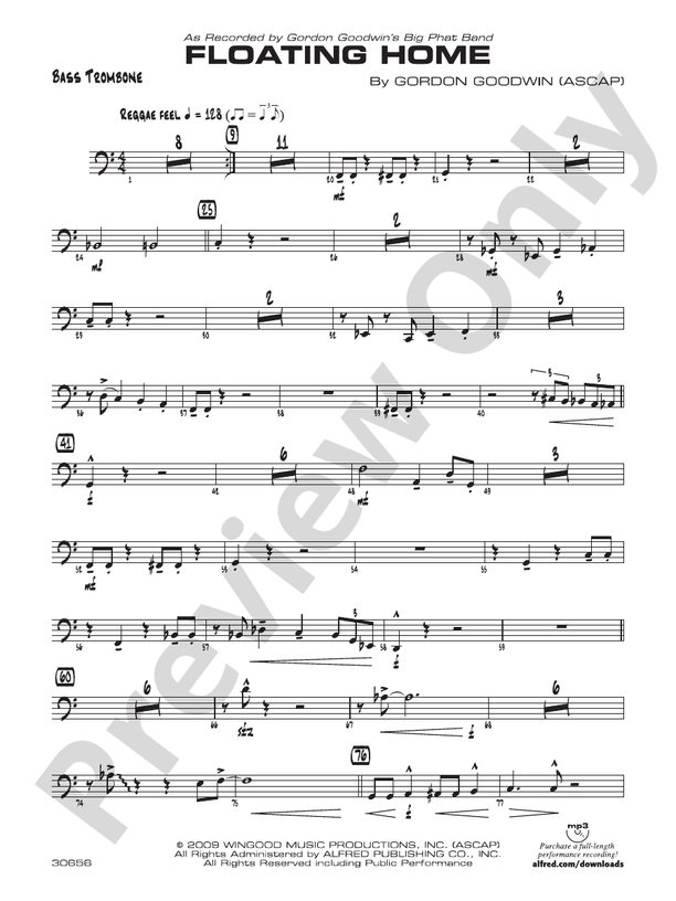 Floating Home Bass Trombone Bass Trombone Part Digital Sheet Music