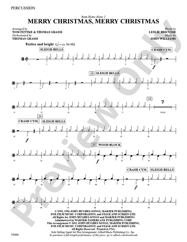 Merry Christmas, Merry Christmas (from Home Alone 2) 1st Percussion