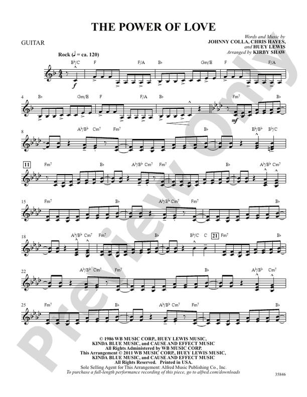 The Power of Love Guitar Guitar Part Digital Sheet Music Download