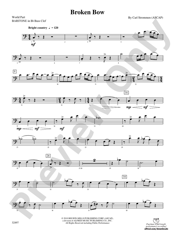 Broken Bow: (wp) B-flat Baritone B.C.