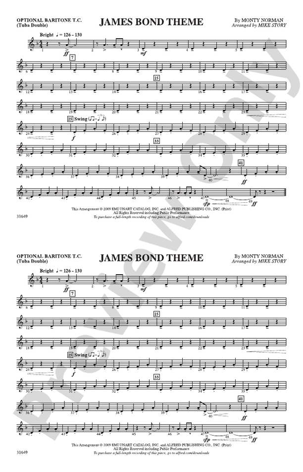 James Bond Theme: Optional Baritone T.C. (Tuba Double)