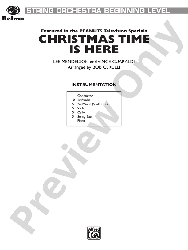 Christmas Time Is Here Score String Orchestra Score Digital Sheet