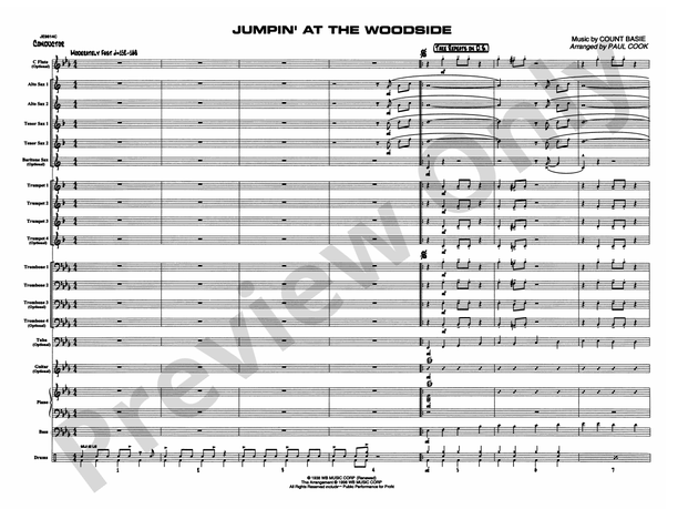 Jumpin At The Woodside Jazz Ensemble Conductor Score And Parts Digital Sheet Music Download 4912