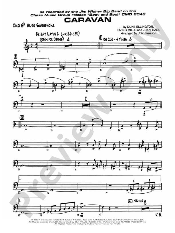 Caravan 2nd Eflat Alto Saxophone 2nd Eflat Alto Saxophone Part