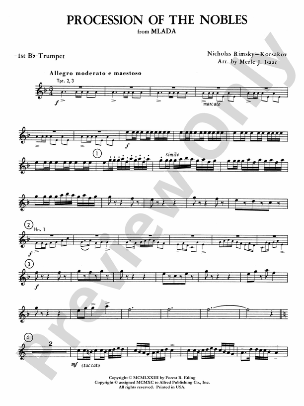 Procession of the Nobles: 1st B-flat Trumpet: 1st B-flat