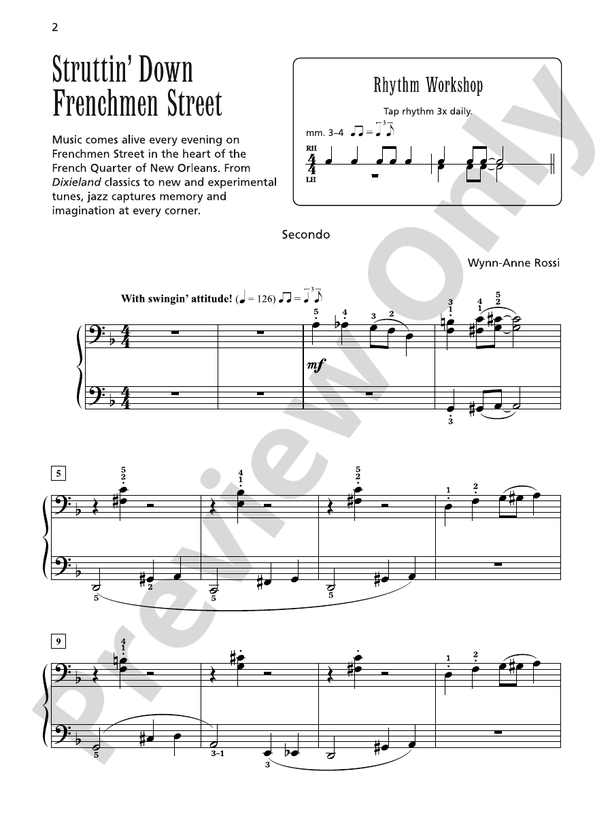 Struttin' Down Frenchmen Street - Piano Duet (1 Piano, 4 Hands)