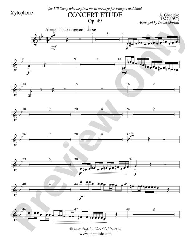 Concert Etude, Op. 49 (Solo Trumpet And Concert Band): Xylophone ...