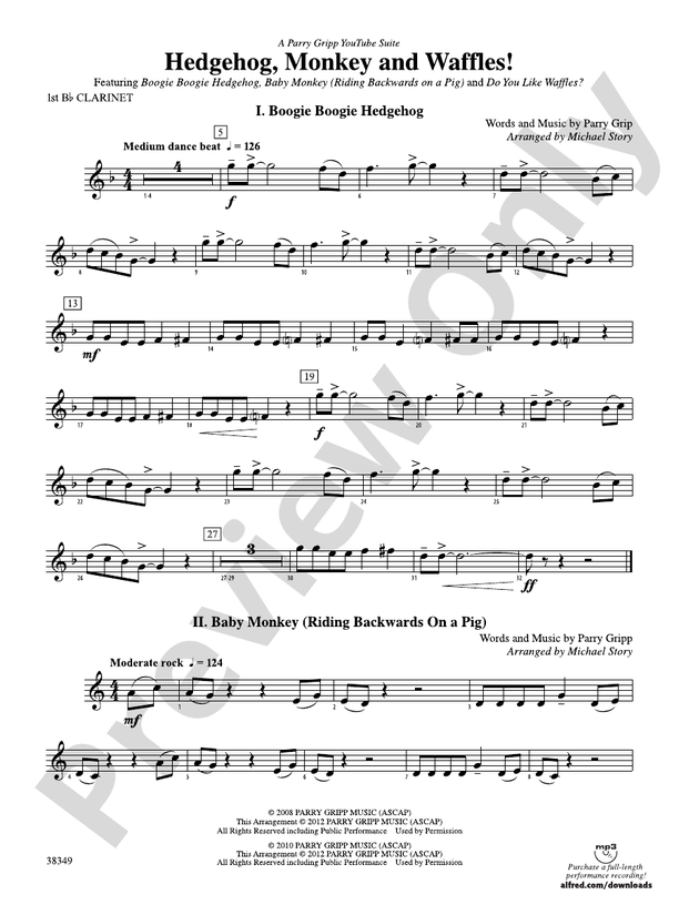 Hedgehog, Monkey and Waffles!: 1st B-flat Clarinet