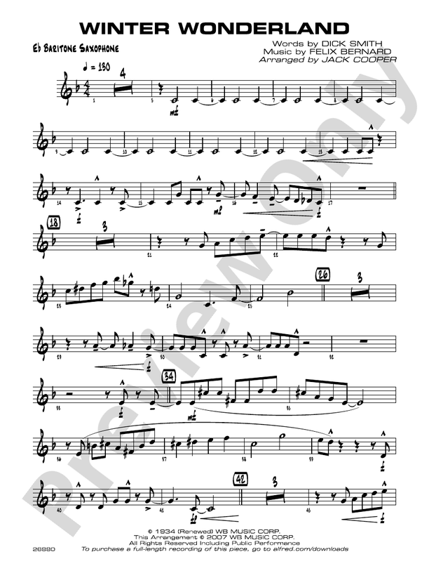 Winter Wonderland: E-flat Baritone Saxophone