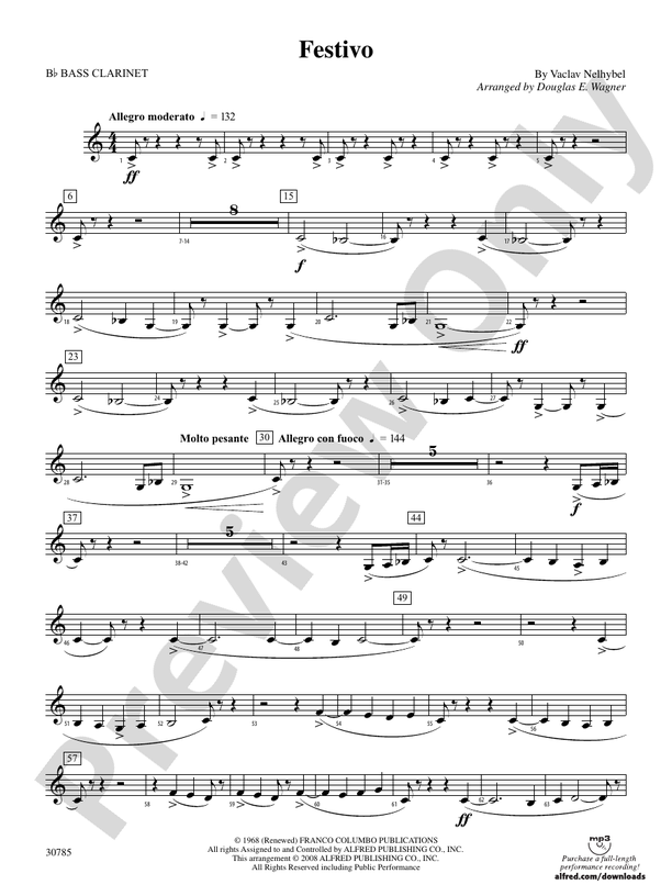 Festivo Bflat Bass Bflat Bass Part Digital