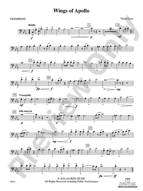 Wings of Apollo 1st Trombone 1st Trombone Part Digital Sheet Music