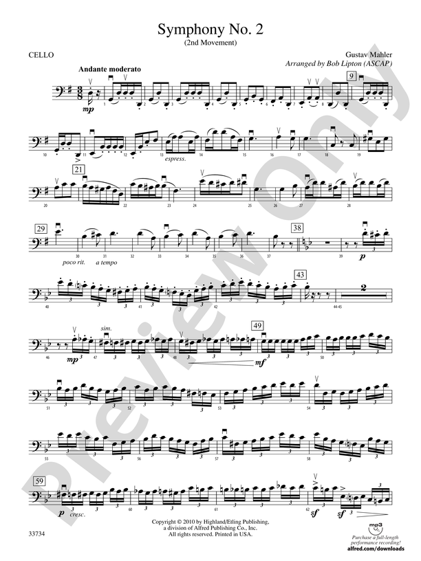 Symphony No. 2 (2nd Movement): Cello