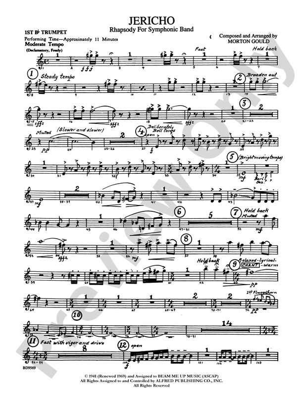 Jericho 1st Bflat Trumpet 1st Bflat Trumpet Part Digital Sheet