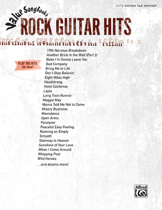 Value Songbooks: Rock Guitar Hits